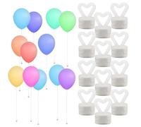 TZQFROCE Juego de 12 globos con peso de plástico, 1 cm x 1,5 cm, reutilizables, forma de corazón, para bodas, cumpleaños, fiestas
