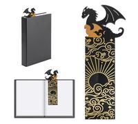TZQFROCE Marcapáginas de dragón dorado negro acrílico marcadores de libros en blanco regalos para lectores manualidades en blanco para profesores hombres mujeres amantes de libros
