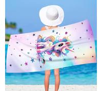 TZQFROCE Toalla de Playa Unicornio para Niñas 75 x 150 cm - Toalla de Natación y Ducha para Viaje