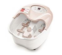 TZS First Austria - Baño de pies con función de masaje Digital - 450W - Pantalla LED & Luz Roja - Hasta Talla 43 - 3 Accesorios, Protección contra Salpicaduras & Caja de Aroma - Beige