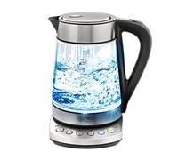 TZS First Austria Hervidor de agua de cristal de 1,7 L, con filtro antical, 2200 vatios, iluminación interior, inalámbrico, protección contra ebullición en seco, base de conexión de 360°