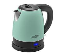 TZS First Austria Hervidor inalámbrico verde-negro 1,2L, 2200W, base 360°, filtro de cal, protección contra hervido en seco