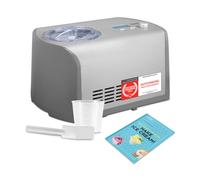 TZS First Austria Máquina de hielo de compresor | Sorbetiere autorefrigerante con bandeja de hielo extraíble de acero inoxidable de 1,2 litros & apertura de tapa para ingredientes | Turbina de hielo