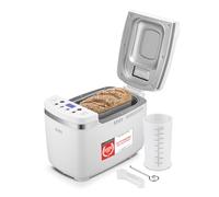 TZS First Austria Máquina de pan, 1250g, 12 programas automáticos, 2 amasado, programa sin masa, mermelada y gluten, grado de bronceado, retraso de inicio