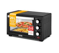 TZS First Austria - Mini Horno 20L 1380W - Minihorno con regulación de temperatura hasta 230°C - Con temporizador 60 min, 3 alturas de inserción, bandeja y parrilla - Para cocinas pequeñas y camping