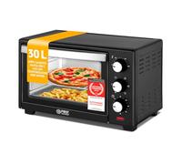 TZS First Austria - Mini Horno 30L 1600W - Minihorno con regulación temperatura hasta 230°C - Con temporizador de 60 min, 3 alturas de inserción, bandeja y parrilla - Para cocinas pequeñas y camping
