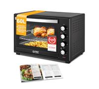 TZS First Austria - Mini Horno 60L 2000W - Minihorno espacioso para pizza con temperatura hasta 230°C y 6 modos - Con temporizador 60 min, 4 alturas de inserción, bandeja, rejilla y asador giratorio