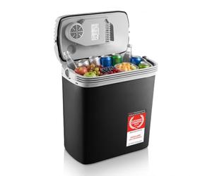 TZS First Austria Nevera Eléctrica 19L - Triple Alimentación con USB-C PD 3.0-52W Frío y Calor - Coche y Camping - Negro/Gris Claro