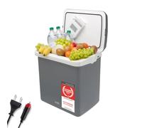 TZS First Austria - Nevera Eléctrica 32L - Función de Frío y Calor - 12V/230V para Coche y Enchufe - Termoeléctrica y Silenciosa - Camping y Viajes - Gris