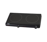 TZS First Austria placa vitrocerámica infrarrojos doble | Compatible con todo tipo de ollas | Placa 15 cm | Calentamiento rápido, regulación continua | Ideal para camping, mudanza y apartamento