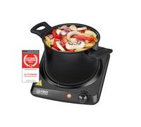 TZS First Austria placa vitrocerámica infrarrojos | Compatible con todo tipo de ollas | Placa individual 17,5 cm | Calentamiento rápido, regulación continua, luz indicadora | Camping y mudanza