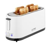 TZS First Austria - Tostadora 4 rebanadas, 1400W, bandeja recogemigas, soporte panecillos, carcasa aislada, ajuste temperatura, acero inoxidable, función descongelar, centrado pan
