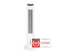 TZS First Austria Ventilador torre con enfriamiento por agua, 102 cm, silencioso, oscilación 80°, temporizador, 3 velocidades, pantalla táctil, blanco