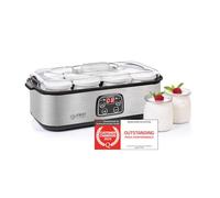 TZS First Austria - Yogurtera de 25 W, incluye 8 recipientes de cristal de 180 ml para yogur casero de hasta 1,4 l - Yogurt Maker con temperatura 20-55 °C, apagado automático y pantalla LCD - Máquina