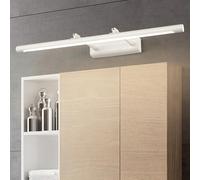 TZSMUM LED Apliques de Pared Espejo Baño Largo Lámpara de Pared Interior Giratoria 180° Iluminación de Pared Impermeables para Maquillaje Espejo Sala de Estar (Blanco-Luz Cálida,72cm)