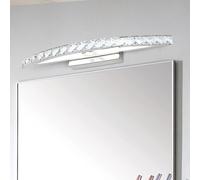 TZSMUM LED Interior Aplique de Pared Baño Espejo Impermeable Lámpara de Pared Creativo Cristal Pantallas Luz de Pared Moderno Plateado Media Luna Diseño para Dormitorio (54cm,Luz Blanca)