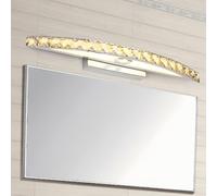 TZSMUM LED Interior Aplique de Pared Baño Espejo Impermeable Lámpara de Pared Creativo Cristal Pantallas Luz de Pared Moderno Plateado Media Luna Diseño para Dormitorio (44cm,Luz Cálida)