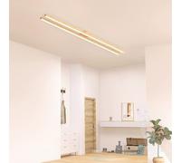 TZSMUM LED Largo Lineal Lámpara de Techo con Control Remoto Luces de Techo 2700K-6500K Regulable Luz de Techo Aluminio Hierro Minimalista Rectangular para Dormitorio Pasillo (120cm,Madera Ligera)
