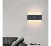 TZSMUM LED Negro Interior Lámpara de Pared con Sensor de Movimiento Aplique de Pared USB Recargable Magnético Luz de Pared Moderno Minimalista Diseño para Dormitorio Pasillo (10W,Luz Cálida)