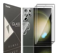 Tzstz 2+2 Piezas Vidrio Templado Protector Compatible con Samsung Galaxy S23 Ultra,3D Cobertura Completa,9H Dureza,Anti-Arañazos,Sin burbujas