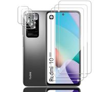 Tzstz 3+3 Piezas con Xiaomi Redmi 10(2022) 4G Pantalla Protector Compatible ,9H Dureza,Anti-arañazos, Vidrio Templado Protector