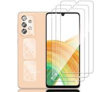 Tzstz 3+3 Piezas Protector Pantalla Compatible con Samsung Galaxy A33,9H Dureza,Anti-arañazos ,Ultra Resistente Vidrio Templado Protector