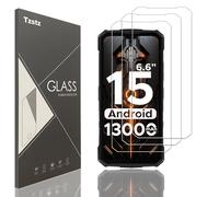Tzstz 3 piezas vidrio templado protector de pantalla para DOOGEE Fire 5/Fire 5 Ultra/Fire 5 Pro 6.6" dureza 9H anti arañazos HD película protectora de pantalla