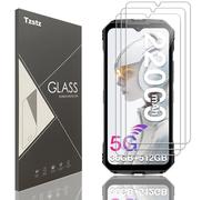 Tzstz 3 piezas vidrio templado protector de pantalla para DOOGEE VMAX/DOOGEE VMAX PLUS 6.58" dureza 9H anti arañazos HD película protectora de pantalla