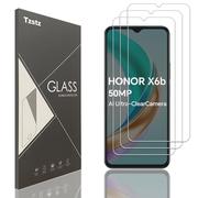 Tzstz 3 piezas vidrio templado protector de pantalla para honor x6b 4G/X6a 6.56" dureza 9H anti arañazos HD película protectora de pantalla
