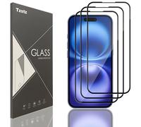 Tzstz 3 piezas vidrio templado protector de pantalla para iPhone 16 dureza 9H anti arañazos HD película protectora de pantalla