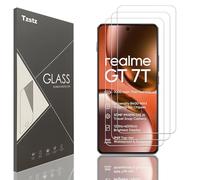 Tzstz 3 piezas vidrio templado protector de pantalla para Realme GT 7/GT 7T dureza 9H anti arañazos HD película protectora de pantalla