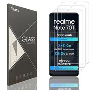 Tzstz 3 piezas vidrio templado protector de pantalla para realme Note 70T dureza 9H anti arañazos HD película protectora de pantalla