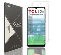 Tzstz 3 piezas vidrio templado protector de pantalla para TCL 30 SE dureza 9H anti arañazos HD película protectora de pantalla