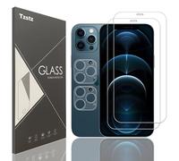 Tzstz Protector de pantalla de cristal templado para iPhone 12 PRO Max (2 + 2 unidades)