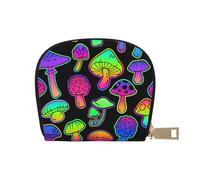 TZTTZT Bright Mushrooms - Tarjetero de cuero para mujer, tarjetero de cuero, cartera para tarjetas de crédito