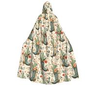 TZTTZT Capa de mago con capucha para hombre y mujer, con estampado de botas de vaquero con estampado de cactus occidental, capa de vampiro con capucha, disfraz de Halloween, color negro