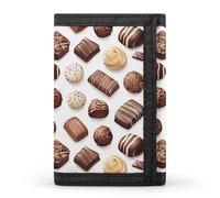 TZTTZT Cartera con estampado de chocolate brillante para hombre, 8 tarjeteros, delgada, minimalista, bolsillo frontal, billeteras plegables pequeñas para hombre