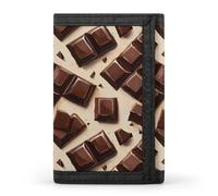 TZTTZT Cartera con estampado de chocolate para hombre, 8 tarjeteros, delgada, minimalista, bolsillo frontal, billetera plegable para hombre