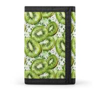 TZTTZT Cartera con estampado de kiwi verde para hombre, cartera plegable pequeña para hombre, 8 tarjeteros, bolsillo frontal minimalista delgado
