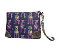 TZTTZT Cartera de piel con estampado de graffiti de Pitbull neón para mujer, cartera y bolsos de mano