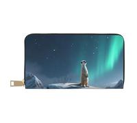 TZTTZT Cartera de piel con estampado de suricatos blanco frío para mujer, cartera plegable para múltiples tarjetas, cartera larga para mujer