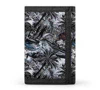 TZTTZT Cartera hawaiana con estampado de estilo callejero para hombre, 8 tarjeteros, delgada, minimalista, bolsillo frontal, billeteras plegables pequeñas para hombre