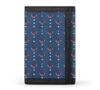 TZTTZT Cartera vintage náutica con estampado de estrellas y anclas para hombre, cartera plegable pequeña para hombre, 8 tarjeteros, bolsillo frontal minimalista delgado