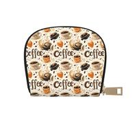 TZTTZT Coffee 1 - Tarjetero de cuero para mujer, tarjetero, cartera de cuero para tarjetas de crédito