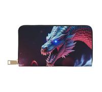 TZTTZT Cool Blue Dragon-A - Cartera de piel con estampado de dragón para mujer, cartera plegable para múltiples tarjetas, cartera larga para mujer