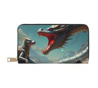 TZTTZT Cool Blue Dragon-S - Cartera de piel con estampado de dragón-S para mujer, cartera plegable para múltiples tarjetas, cartera larga para mujer