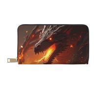 TZTTZT Cool Orange Dragon-A - Cartera de piel con estampado de dragón para mujer, cartera plegable para múltiples tarjetas, cartera larga para mujer