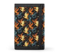 TZTTZT Cool Phoenix - Cartera con estampado de llamas para hombre, 8 tarjeteros, bolsillo frontal minimalista delgado y minimalista para hombre