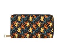TZTTZT Cool Phoenix - Cartera con estampado de llamas para mujer, cartera plegable de cuero para múltiples tarjetas, cartera larga para mujer
