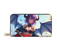 TZTTZT Cool Purple Demon Guitarist - Cartera de cuero con estampado de guitarrista para mujer, cartera larga para mujer